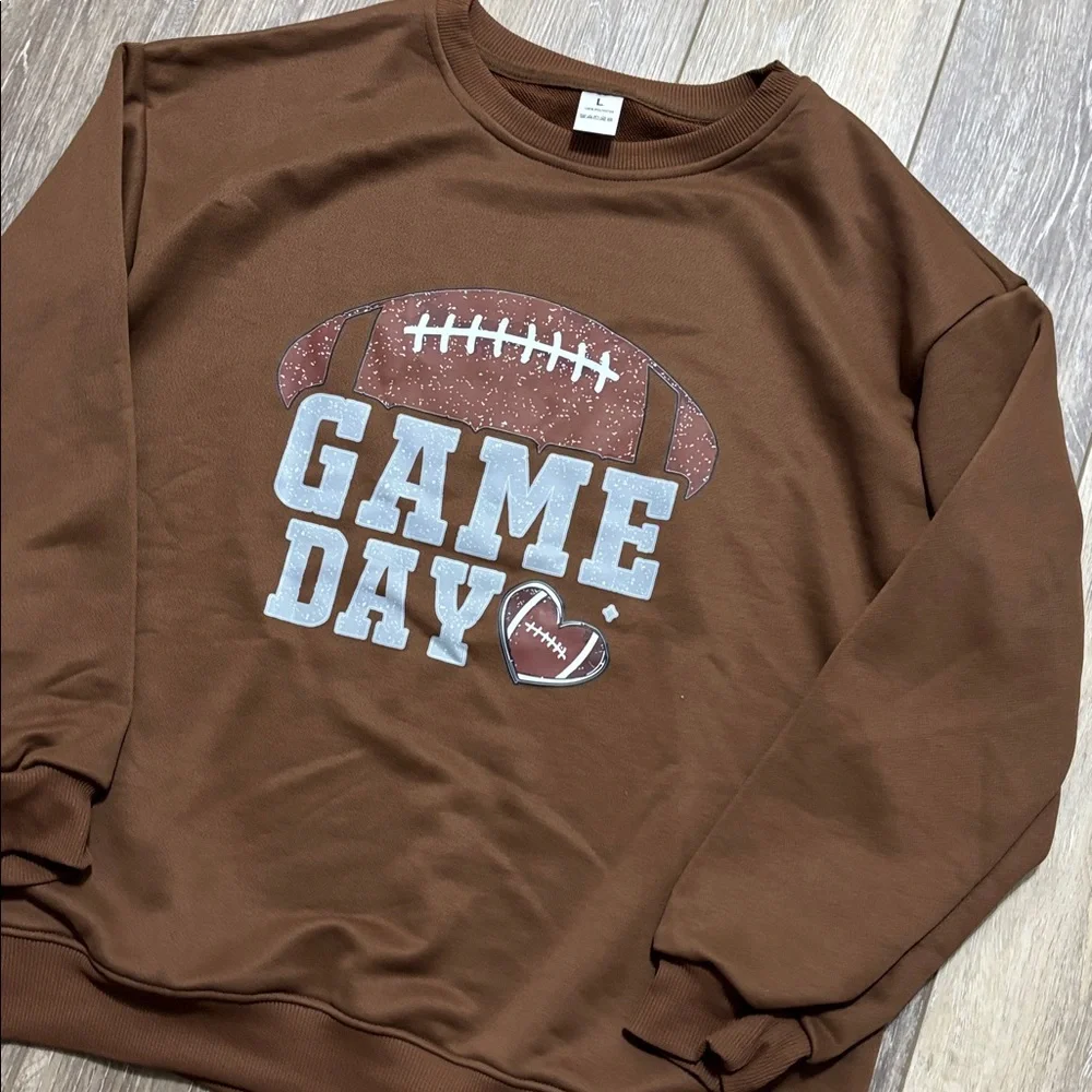 Brown Game Day Sweatshirt size large - Picture 4 of 4